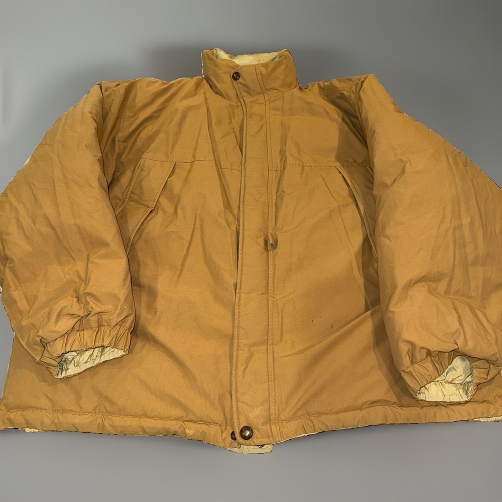 Woolrich John Rich & Bros Camel Duck Down Coat Mens XL  Reversible